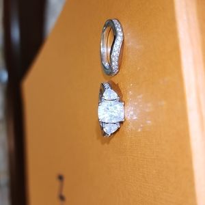 Diamonique 2.90 cttw Asscher Bridal Ring Set, Platinum Clad